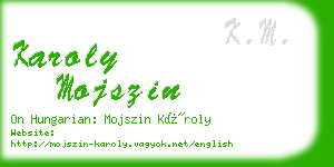 karoly mojszin business card